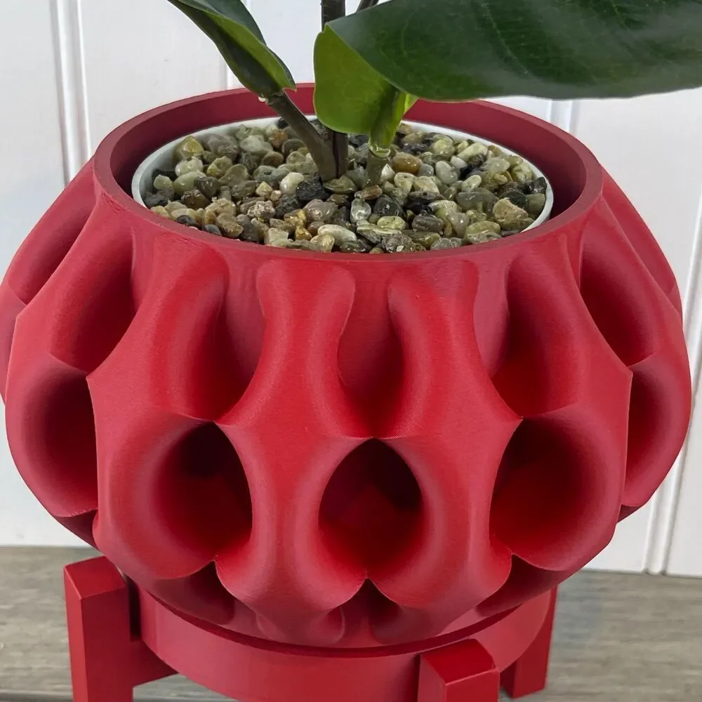 Modern Indoor Flower Pot w/ Drainage Tray, Xiomu Planter Pot